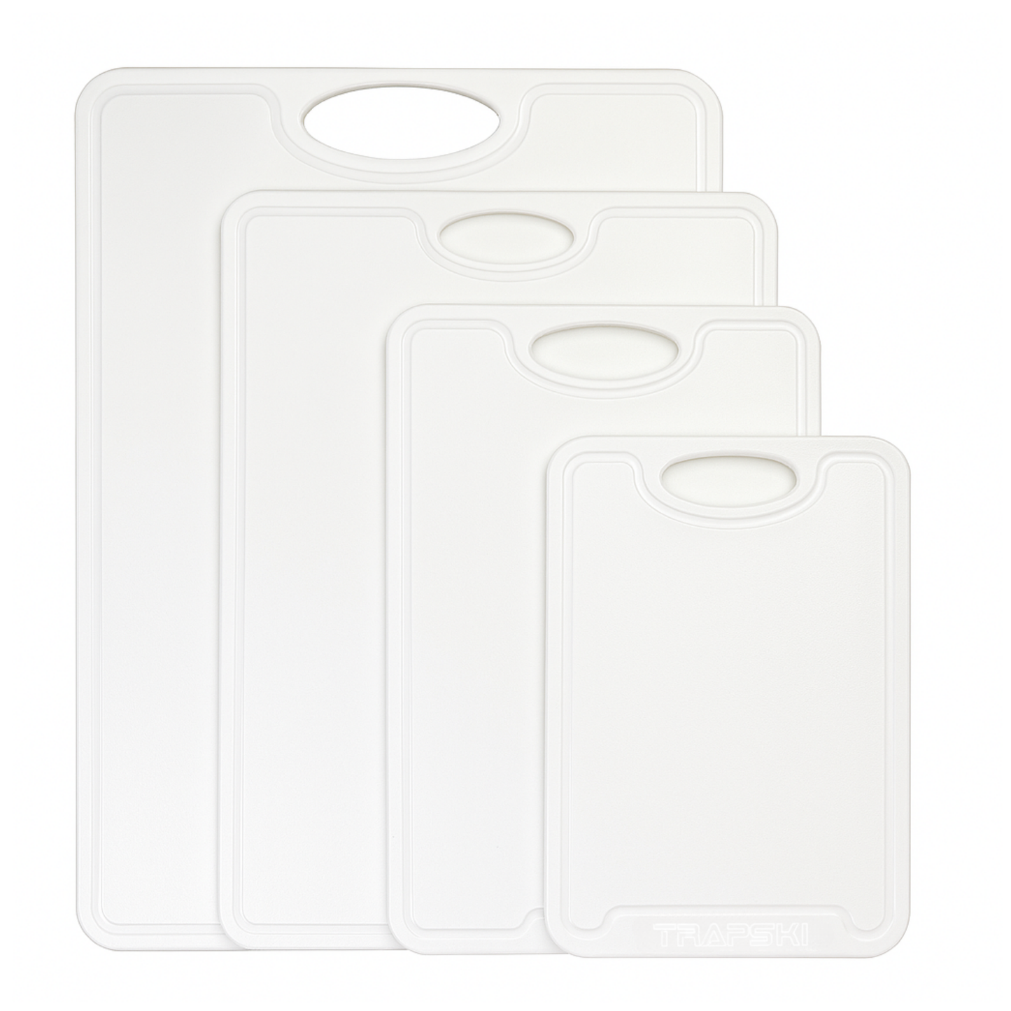 TRAPSKI Premium 1/2 Inch Thick HDPE Cutting Boards | Food-Grade Kitchen Prep Surface | Juice Grooves | Made in the USA