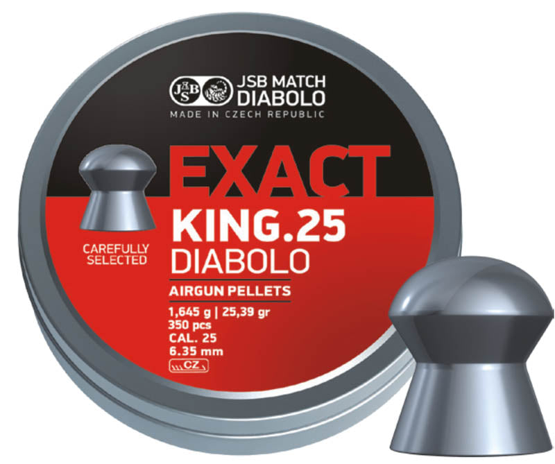 JSB Exact King .25, 25.39 Grain, Domed - 350 ct - Vanguard Outdoors