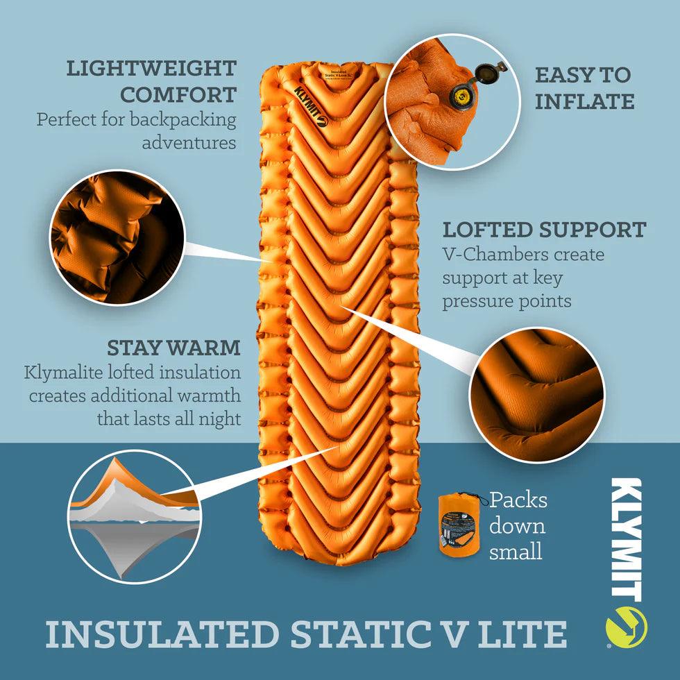 Insulated Static V Lite Sleeping Pad - Mango Orange