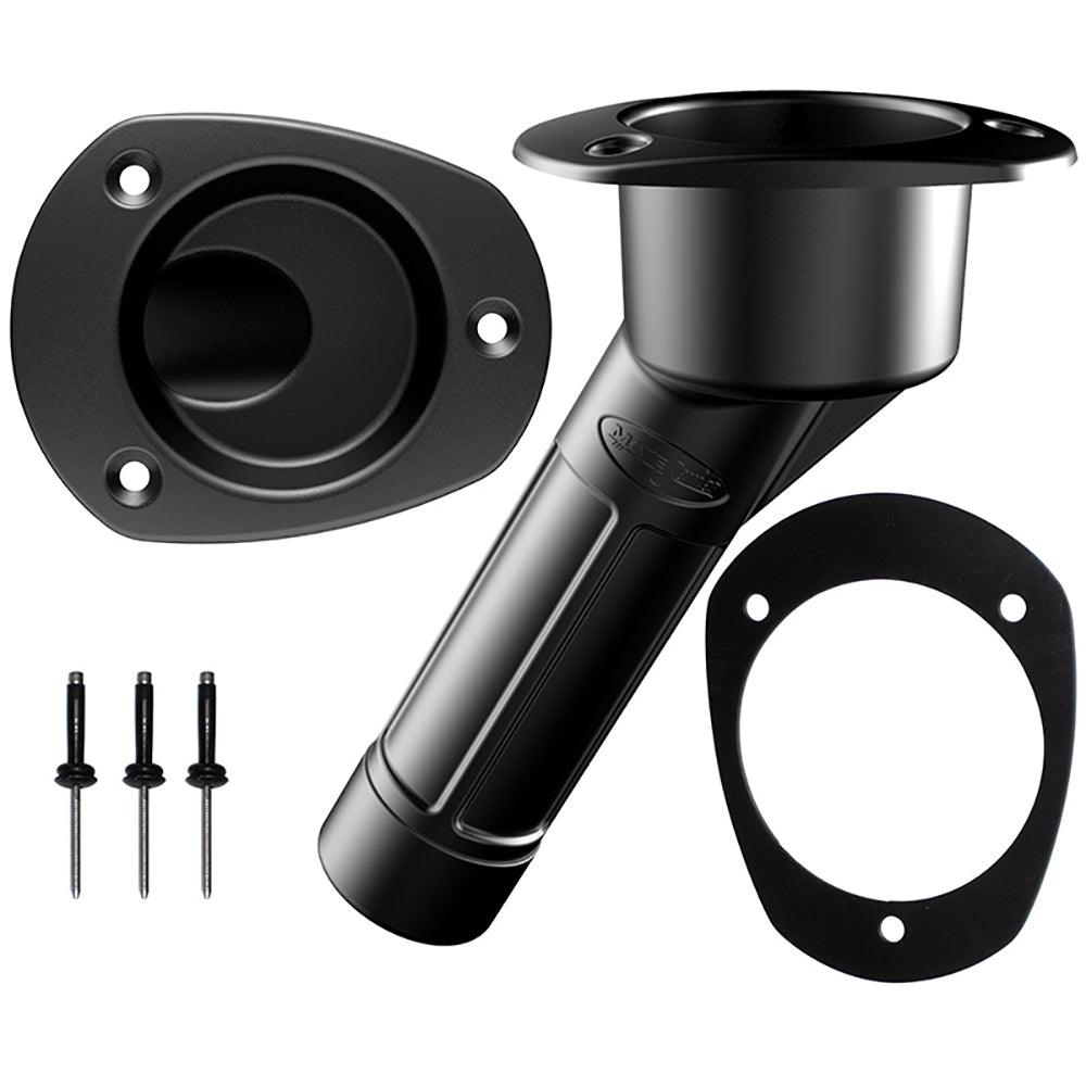 Mate Series Plastic Rod Cup Holder 30 Closed w/Oval Top f/Kayaks - Black