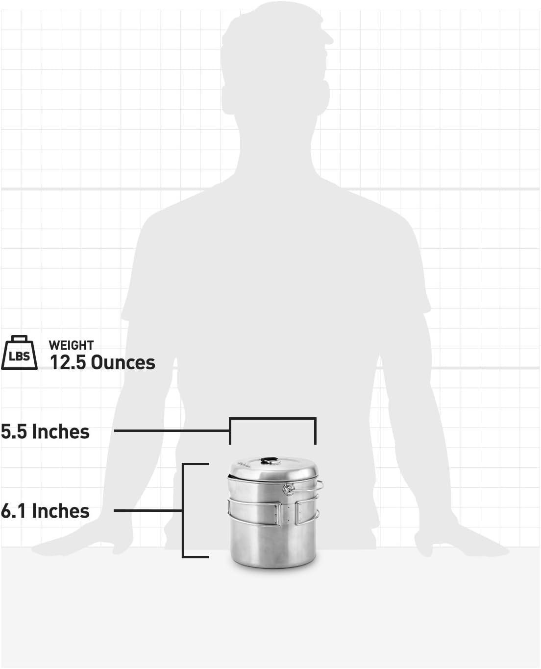 Solo Stove Pot 900/1800/4000 Stainless Steel Companion Pots | Designed for use with Lite/Titan/Campfire Solo Stoves