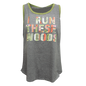 Ladies Run the Woods Tank - Heather Gray/Olive