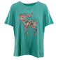 Ladies Floral Moose V-neck - Cascade
