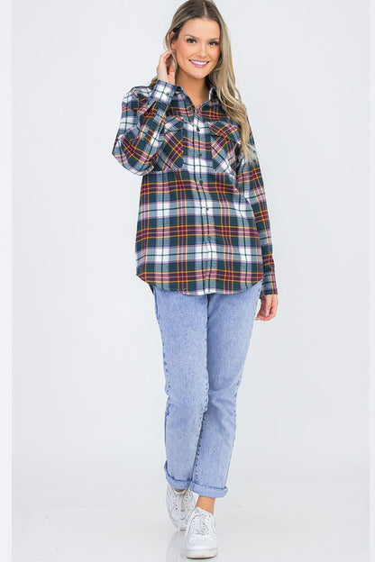 Womens Boyfriend Flannel Shirt S-L ONLY