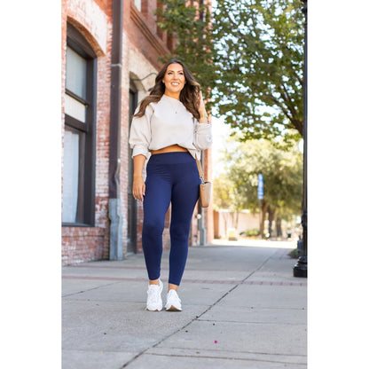 Nyla - Navy Full-Length with Pocket Leggings