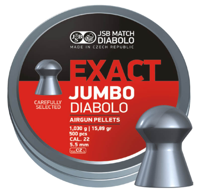 JSB Diabolo Exact Jumbo .22 Cal, 15.89 Grains, Domed - 500ct - Vanguard Outdoors