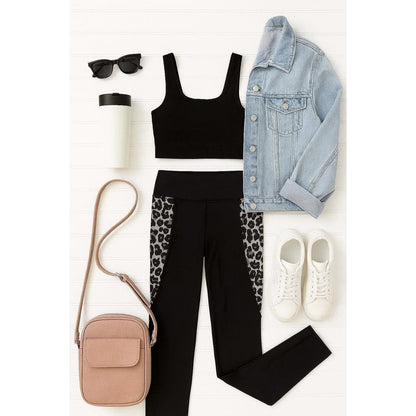 Sabrina - Snow Leopard Panel Leggings