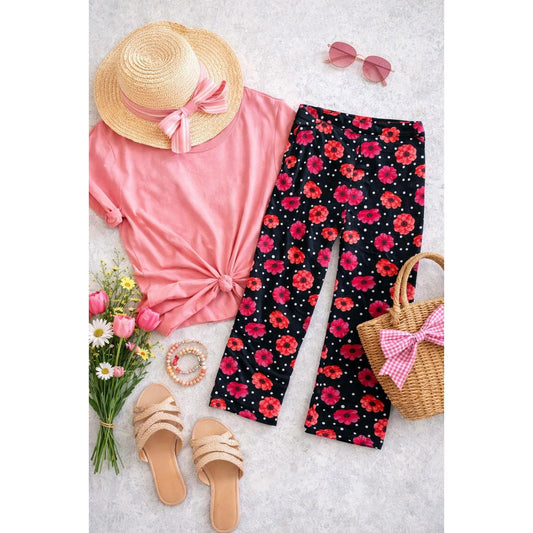 The Lisa- Floral Capri Leggings