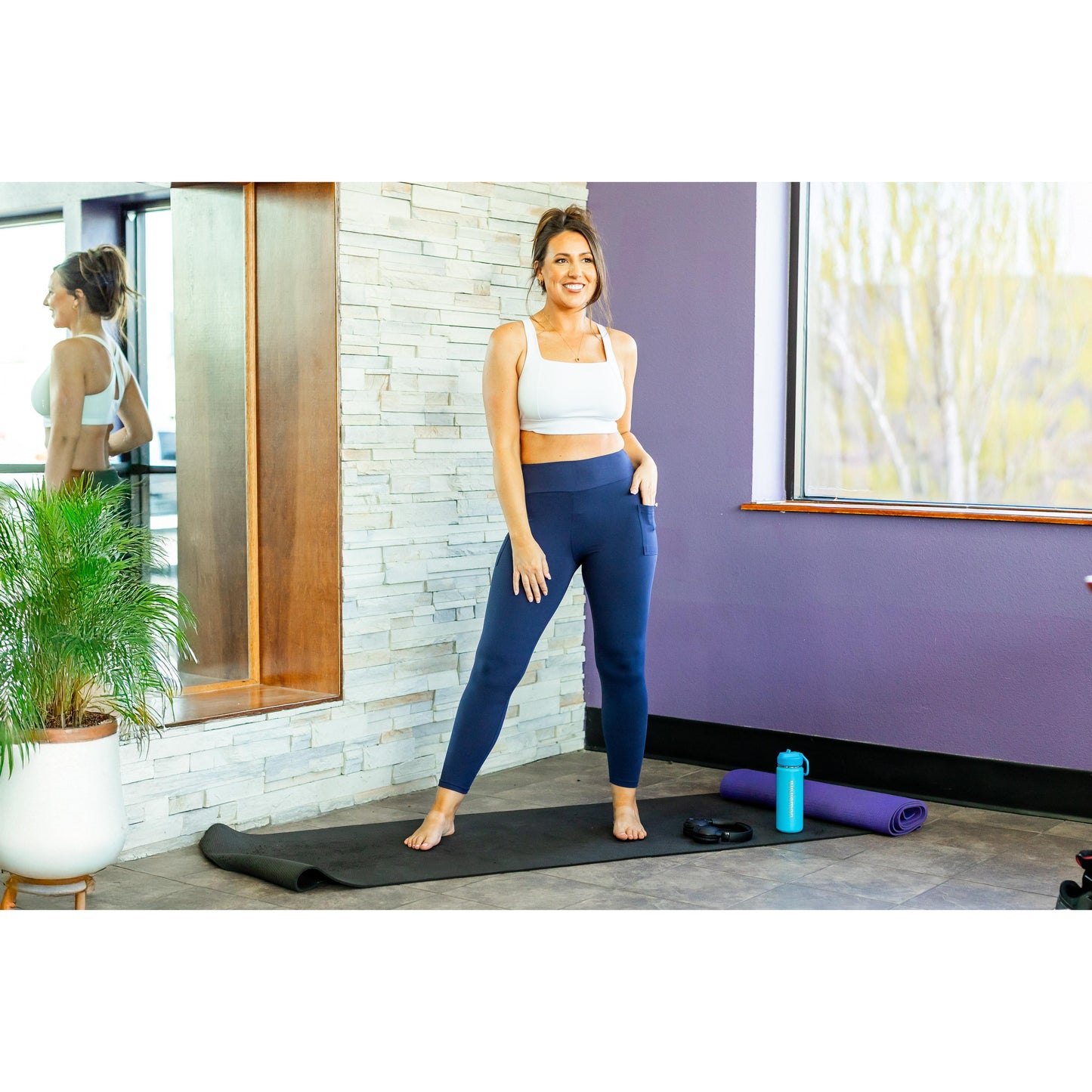 Riley - 7/8 Ankle Length NAVY Leggings with Pockets*
