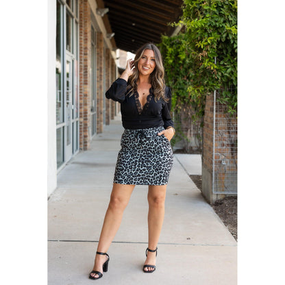 Stella -  Snow Leopard Jogger Skirt