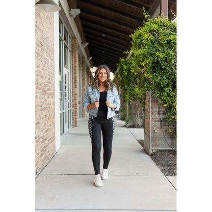 Sabrina - Snow Leopard Panel Leggings
