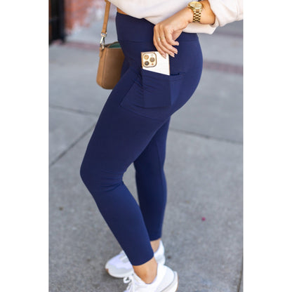 Nyla - Navy Full-Length with Pocket Leggings