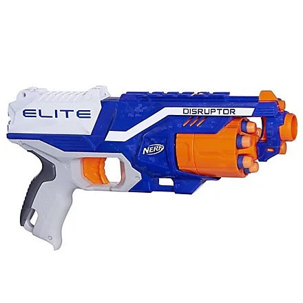 NERF Disruptor Elite Blaster - 6-Dart Rotating Drum, Slam Fire, Includes 6 Official Nerf Elite Darts