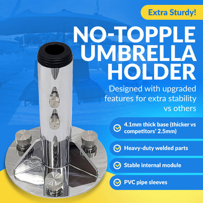 Breezelock™ Dock & Boat Flag/Umbrella Stand - Stainless Steel Umbrella Stand