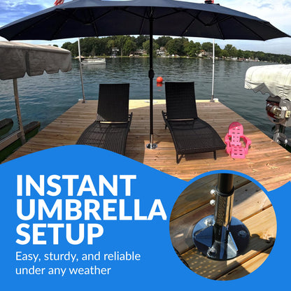 Breezelock™ Dock & Boat Flag/Umbrella Stand - Stainless Steel Umbrella Stand