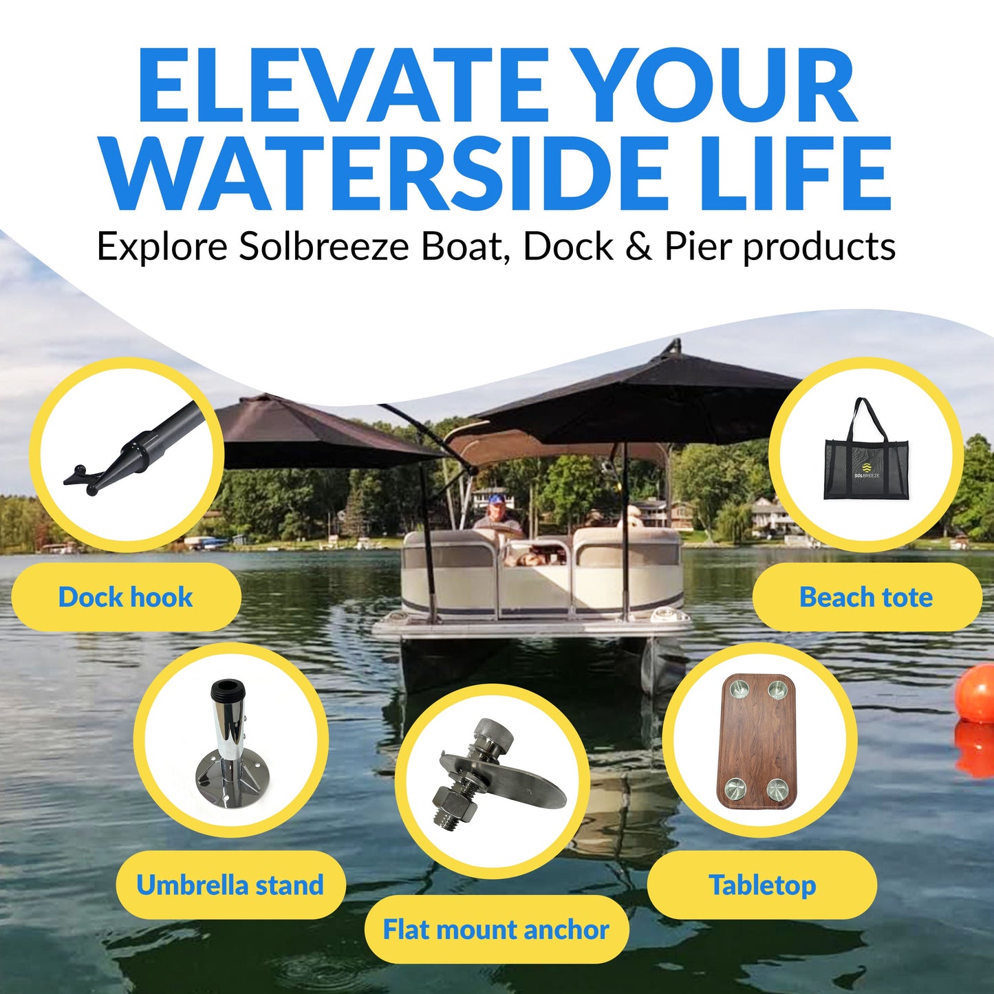 Breezelock™ Dock & Boat Flag/Umbrella Stand - Stainless Steel Umbrella Stand