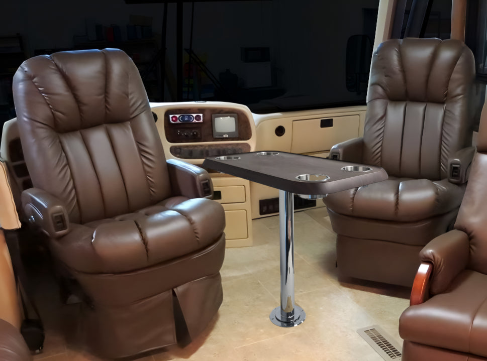 RV Side Tables | RV End Tables - Table Set - 6" Floor Plate System, Cocktail Design (6 colors)