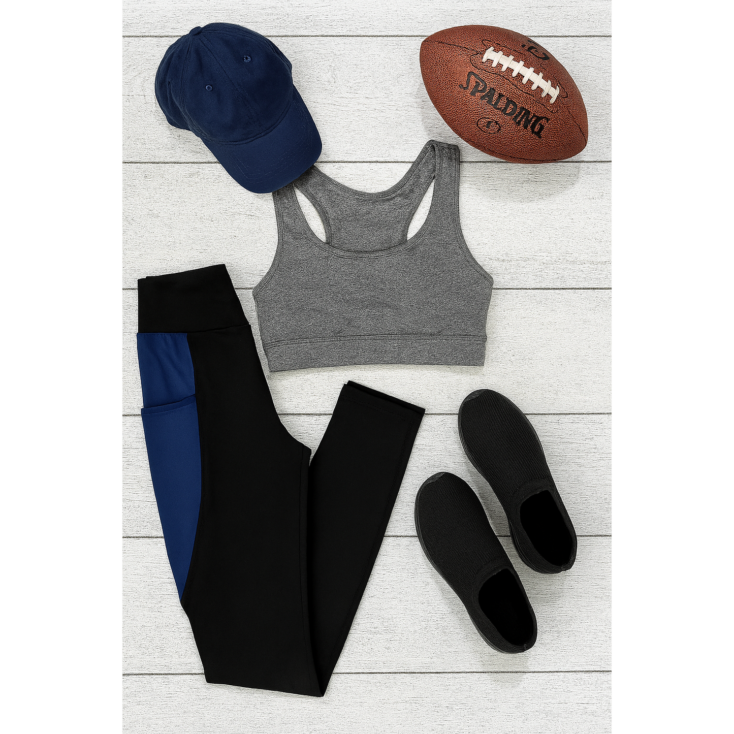 Billie- Blue Panel Full Length Leggings