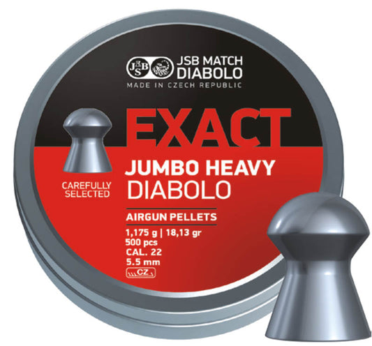 JSB JUMBO HEAVY .22, 18.13 Grains, DOMED - 500 ct