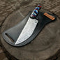 Serbian Utility Knife 9” – Acid Etched Blade with Resin Handle & Leather Sheath