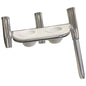 Tigress Offset Triple Rod Holder w/Cup Holders - Port Side - Polished Aluminum
