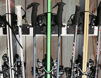 Wall Rack Holds Skis or Snowboard by Bindings, Yard Tools, Gear & Equipment - Made in the USA